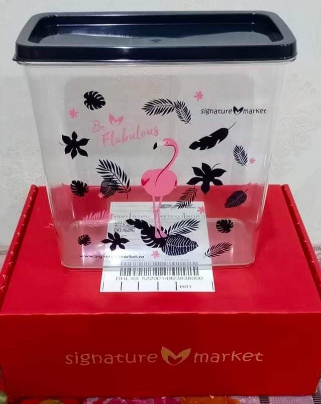 FREE!!! Flamingo Crystal Container 1L #Betul2Free, Furniture & Home ...