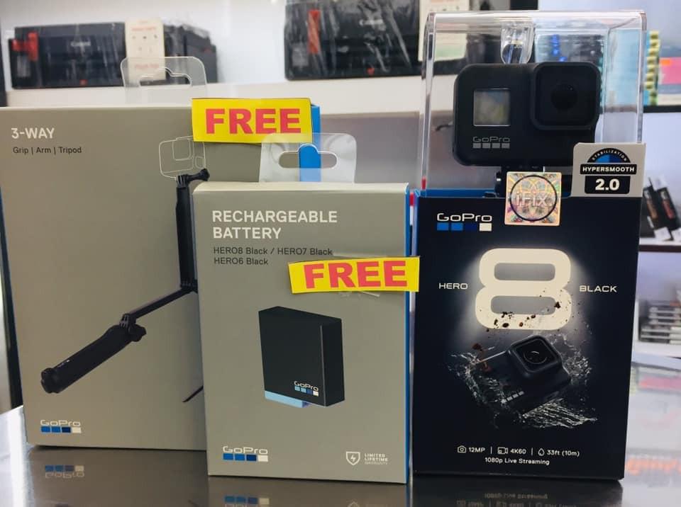 gopro 8 not dji osmo (Category: Gimbals & Stabilizers ) located in Quezon City. Submitted by direk_kit (Listing ID 274241776, Image 1). Description: Epic gifts for the new year—get a bonus 3-Way mount worth P 4,290, spare battery worth P 1,390, and CNY goody bag + frisbee—when you purchase HERO8 Black (SRP ₱23,990) from January 15 to 31, 2020.