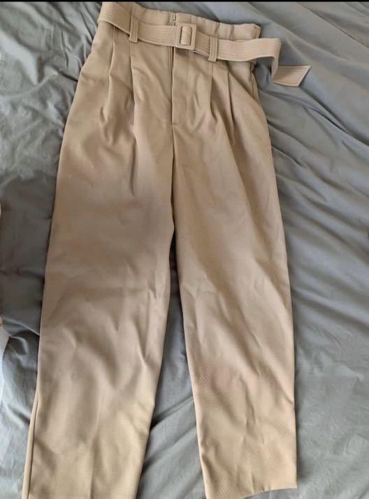 H\u0026M khaki paperbag trousers, Women's