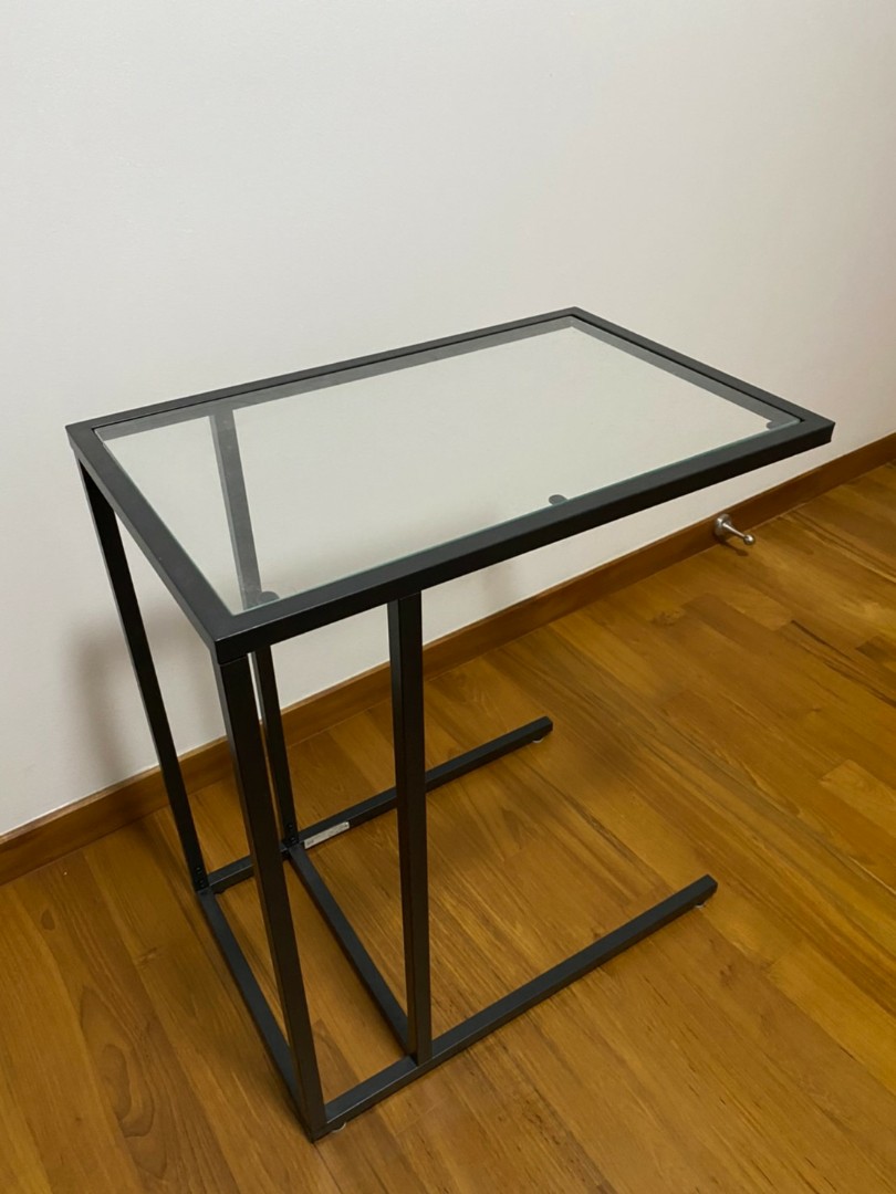 IKEA Vittsjo laptop stand glass side table 35x65, Furniture & Home Living,  Furniture, Tables & Sets on Carousell