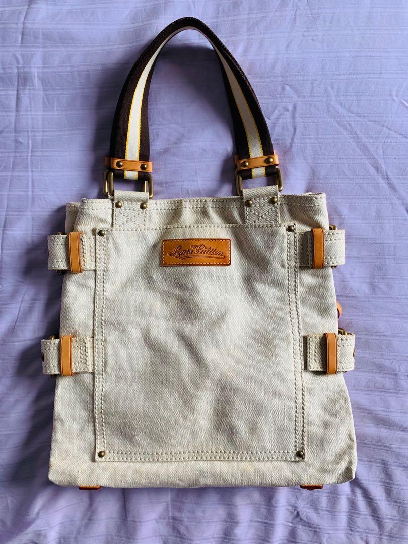Louis Vuitton Globe Shopper Bag White Cloth ref.457287 - Joli Closet