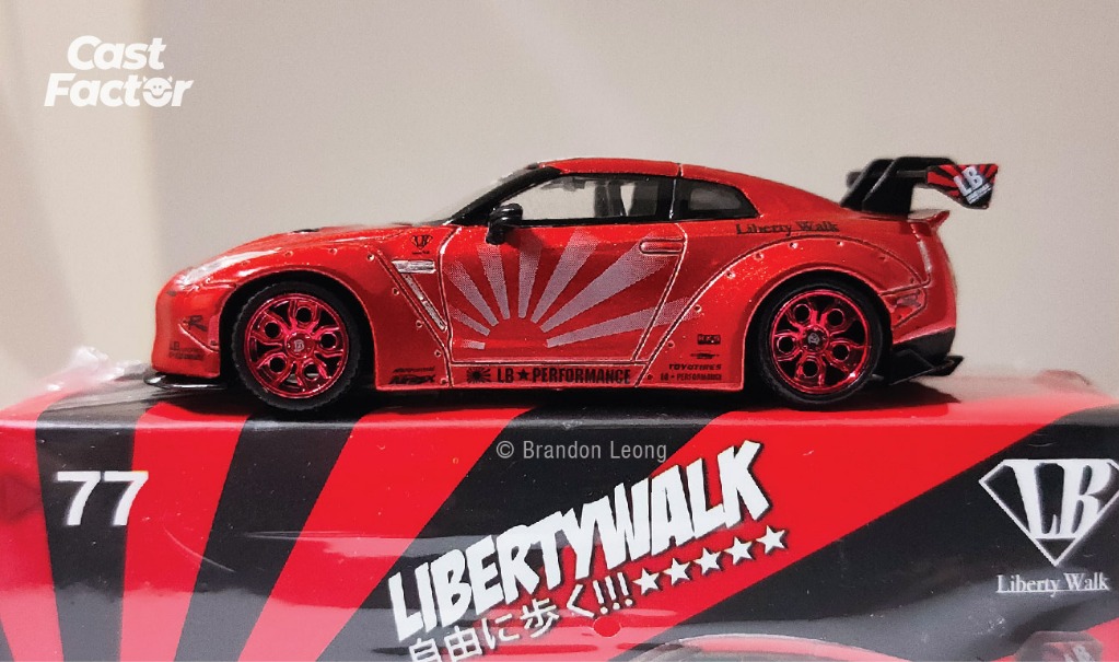 Mini GT #77 LB Works Nissan GT-R R35 Candy Red - Double-Wing (RHD 