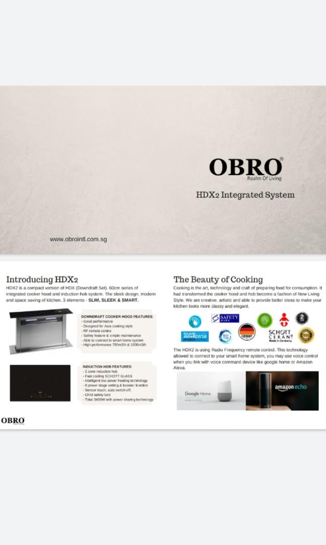 OBRO Downdraft Hood and Induction Hob, TV & Home Appliances, Kitchen