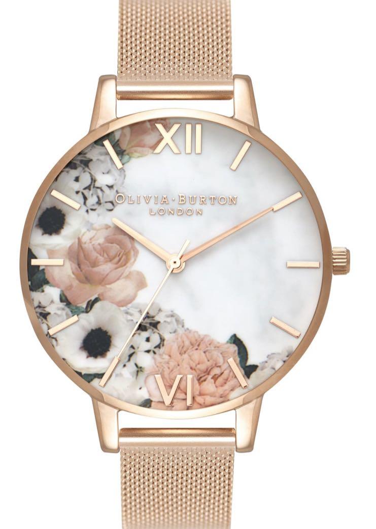 Olivia Burton Marble Floral Rose Gold Mesh Watch Mobile Phones Gadgets Wearables Smart Watches on Carousell
