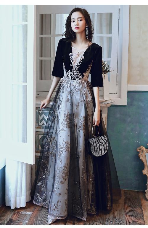 Gold and online black evening tops
