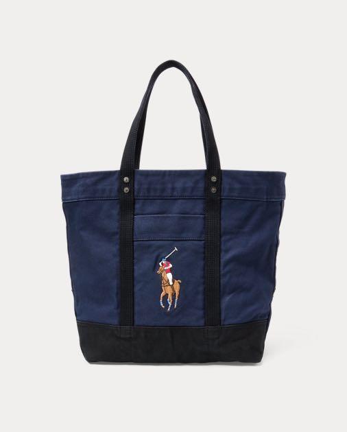Ralph Lauren Canvas Big Pony Tote Bag 
