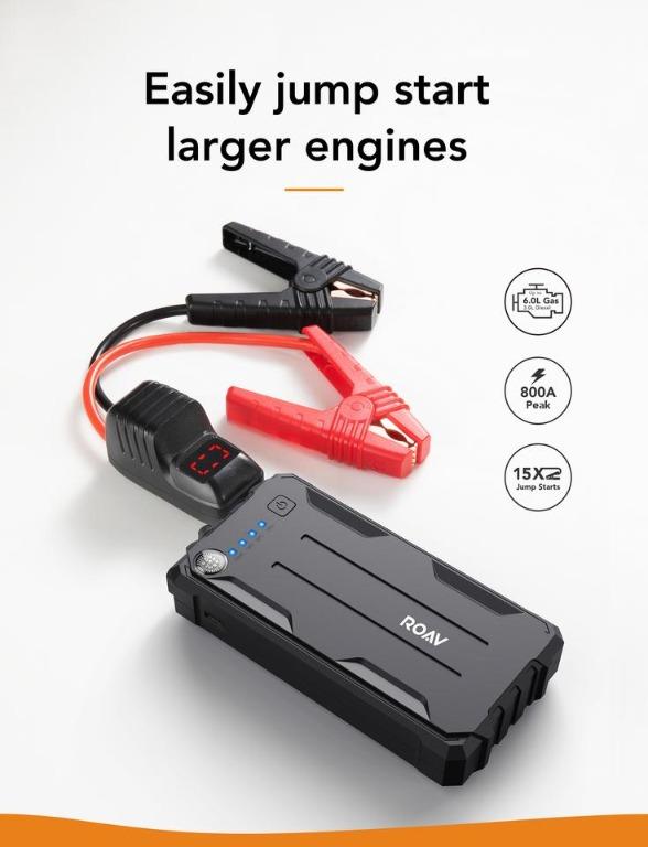 Anker Roav Car Jump Starter Pro 800A Peak 12V 8000mAh [R3120], Car