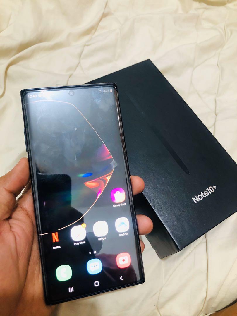 Samsung Note 10+ 256gb (Category: Samsung) located in General Trias. Submitted by marsemars (Listing ID 274259887, Image 1). Description: No issues! SemiComplete Gagamitin nalang. With box.