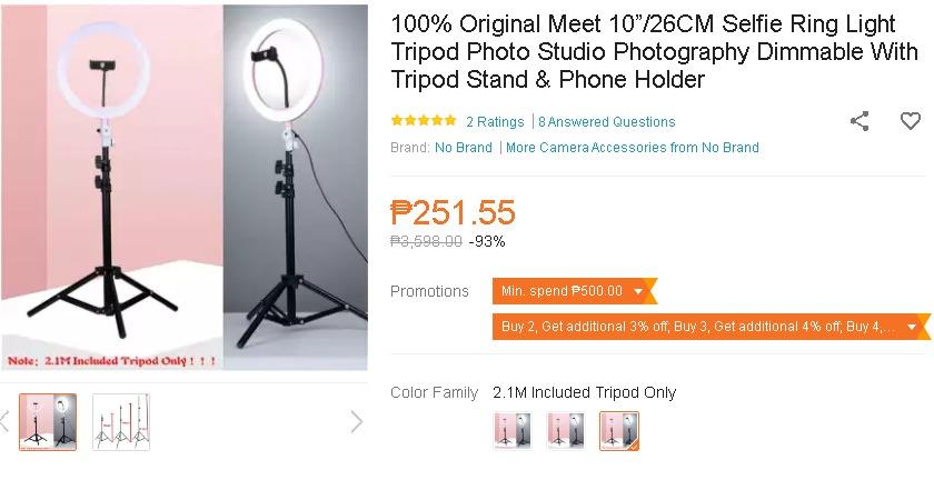 Selfie Ring Light Tripod (Category: Other Accessories) located in Cavite. Submitted by mcpowerhaus (Listing ID 274339221, Image 2). Description: Buy this Selfie Ring Tripod for only 251.55 pesos!! Click this link to oreder http://bit.ly/3aAvZAn.