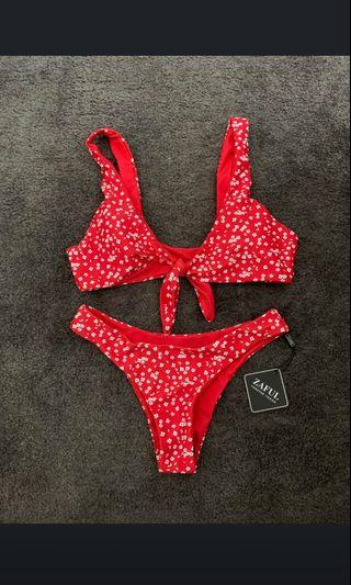 ZAFUL red tie up swimwear