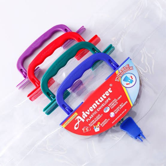 Adventurer Clear Long Expandable Plastic Envelope with Handle, Hobbies