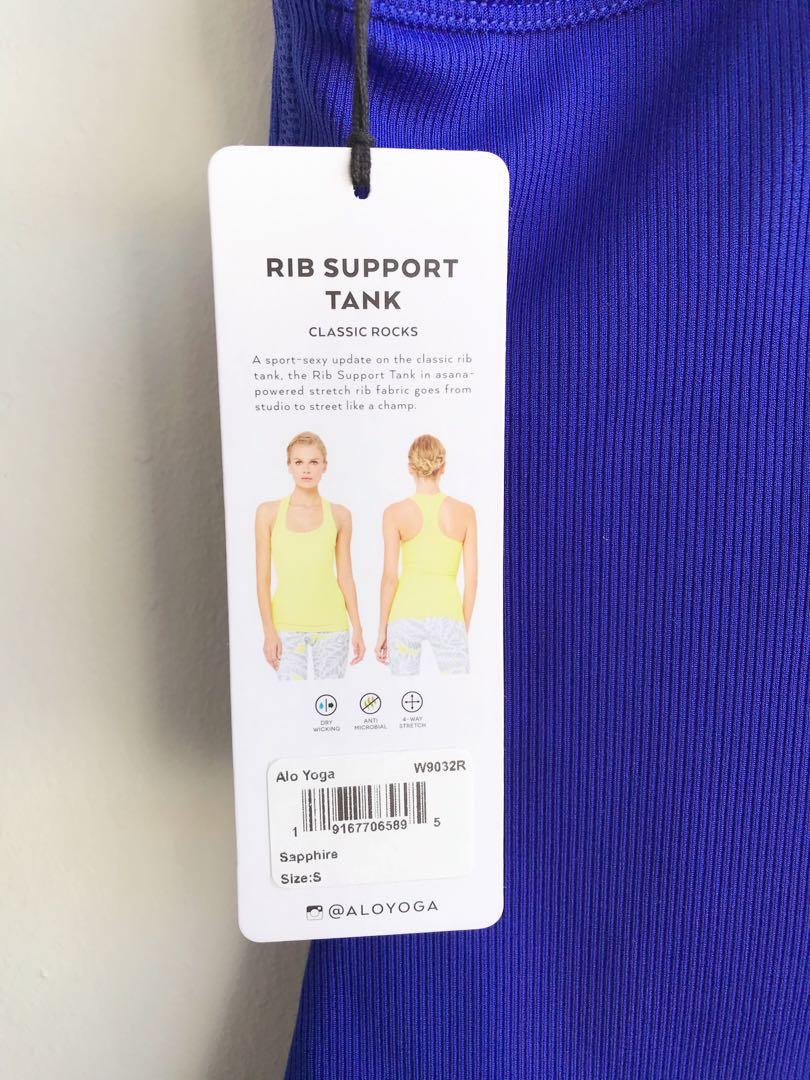 Alo Yoga Sapphire Rib Support Tank Size Small Women s Fashion Activewear on Carousell