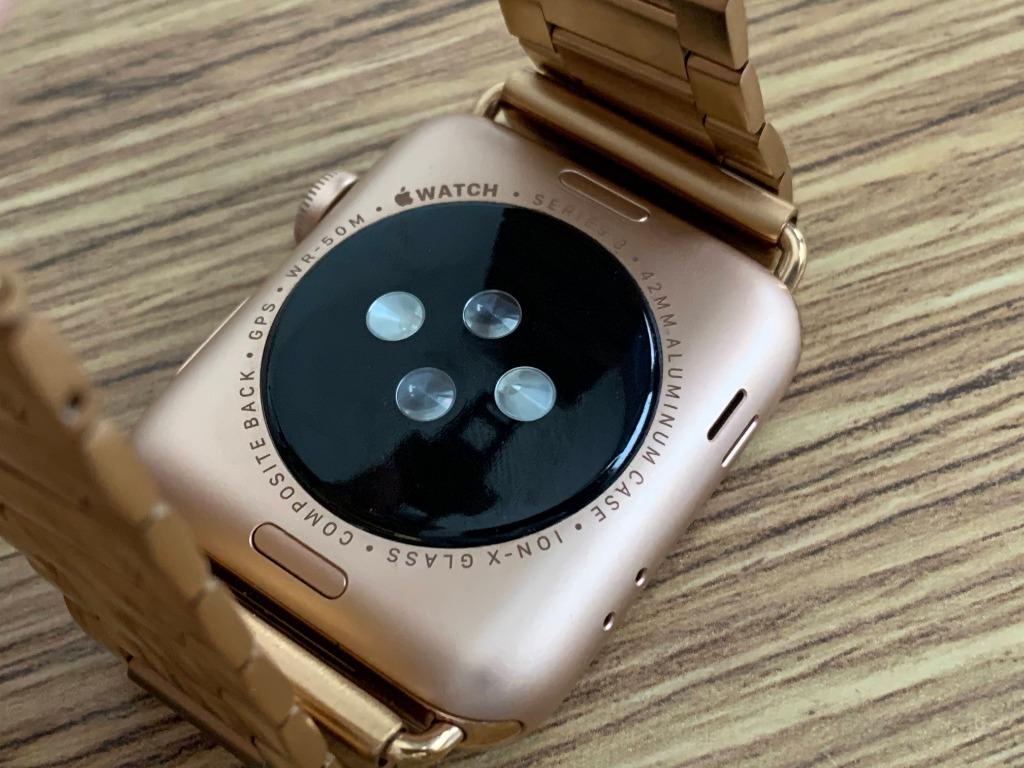 Apple watch series 3 gps 42mm gold cheap aluminum case with pink sand sport band