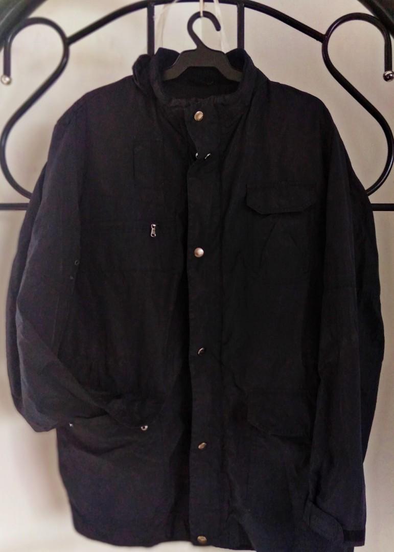 Boss-. Hugo Boss orig hood jacket (Category: Hoodies) located in Manila. Submitted by mindplanets (Listing ID 274439599, Image 2). Description: Water -repellant jacket. Pre-owned, near brand new, hugo boss hooded jacket , knit collar, hidden hood buttons, detachable lower back, pockets, pen slit, watch / accessory slit, hidden inner pockets, double insulation.