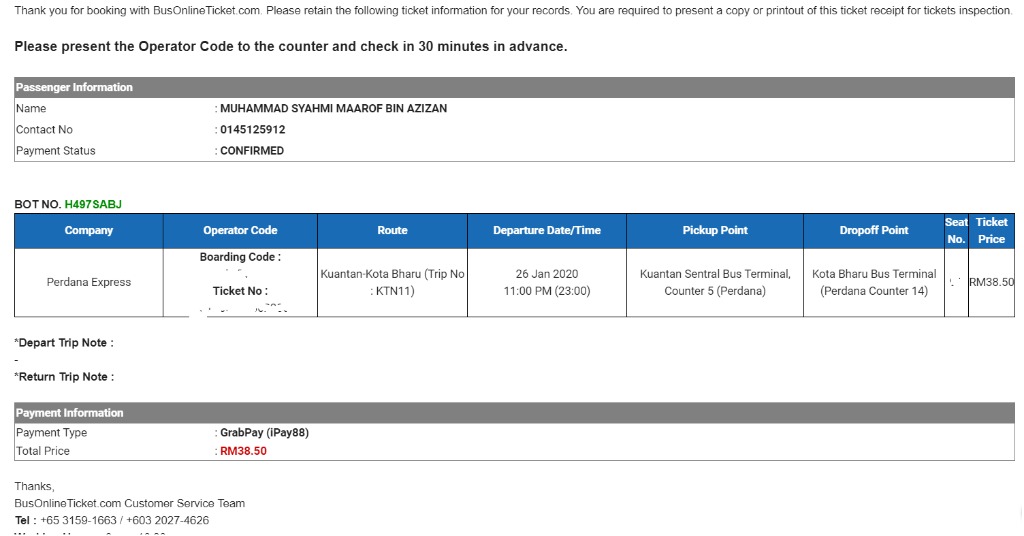 Bus Ticket Tiket Bas Kuantan Kota Bharu Tickets Vouchers Event Tickets On Carousell