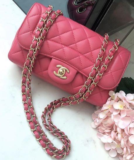 Chanel fuschia pink 2015 Diana flap bag lambskin GHW, Women's Fashion, Bags  & Wallets, Cross-body Bags on Carousell
