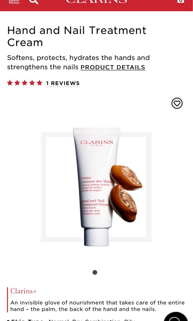 clarins hand and nail cream 30ml