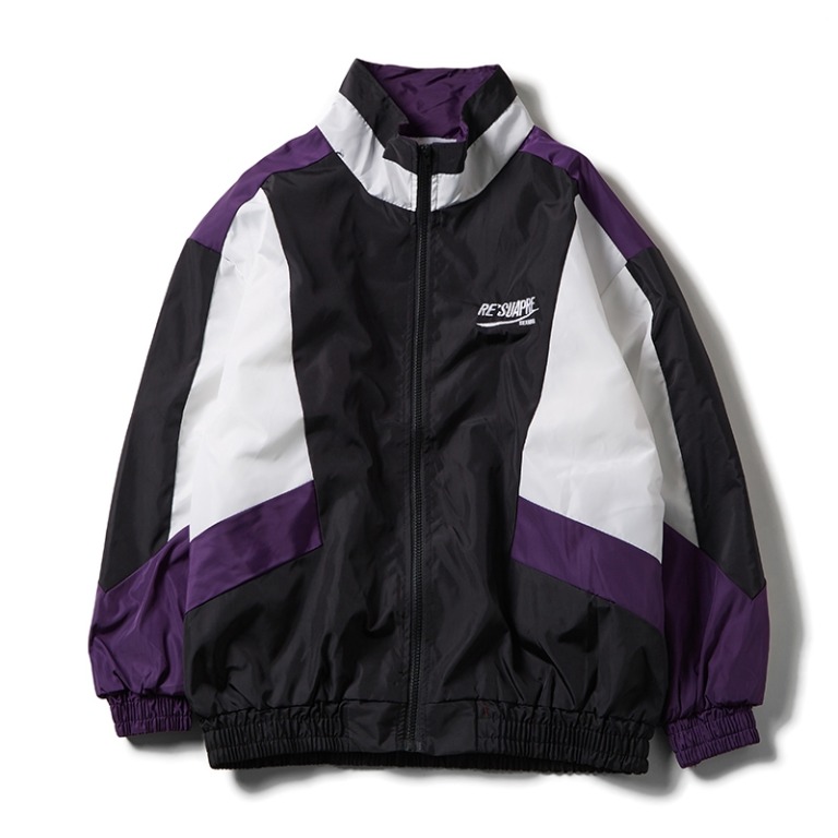 Black colour sale block windbreaker jacket