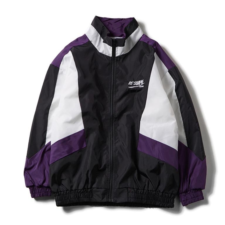 Purple and shop black windbreaker