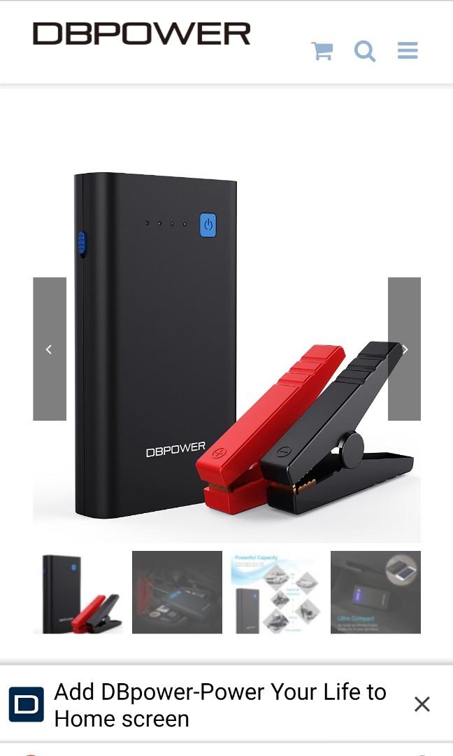 Emergency Battery Booster Pack Type-C Port Power Bank Portbale Charger with Dual USB Outputs and LED Flashlight DBPOWER 500A 10800mAh Portable Car Jump Starter Including A QC3.0 Output 