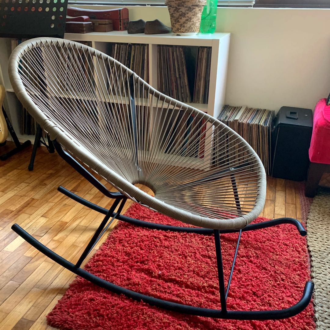 Designer Rocking Chair & Regular Chair (Set of 2), Furniture & Home