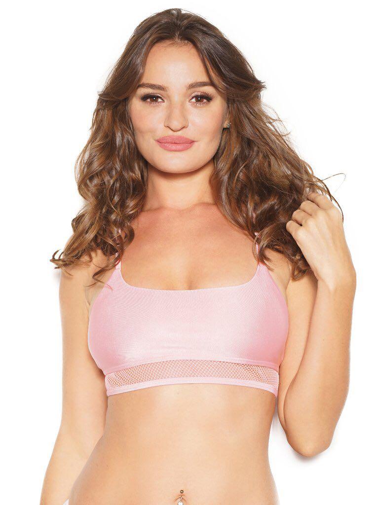 mesh top sports bra