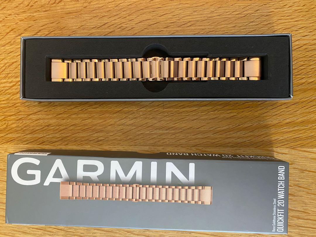 Garmin Quickfit 20 Watch Band Rose Goldtone Stainless Steel