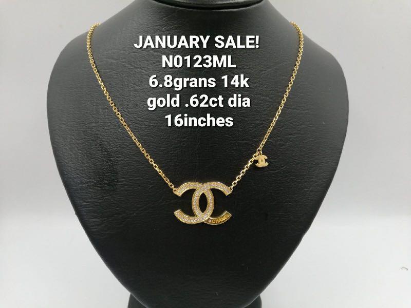 14k gold chanel pendant