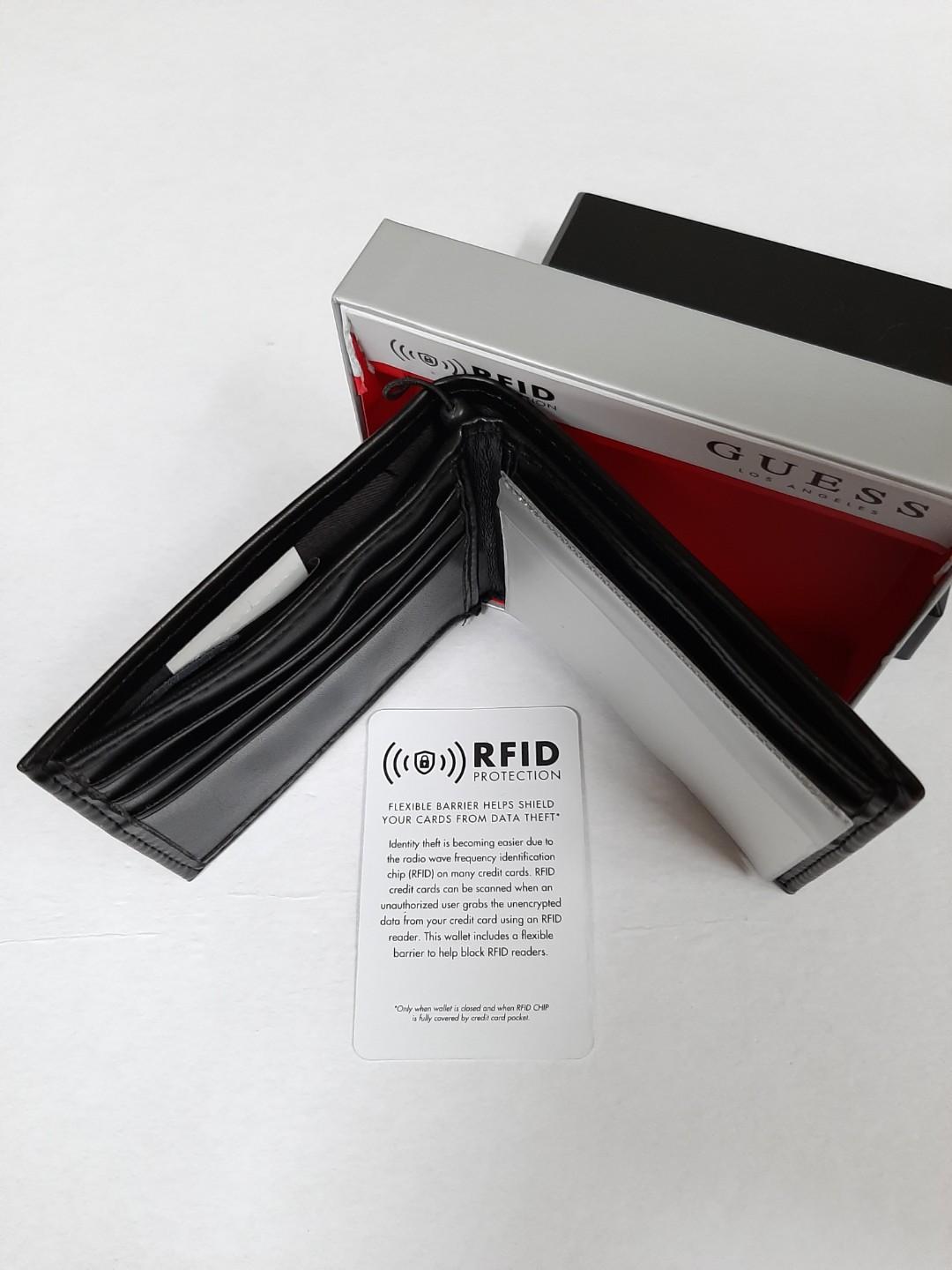 Guess Men's Black Bifold Wallet w/ RFID Protection, Men's Fashion