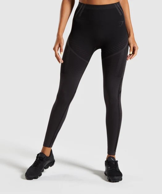 Gymshark Geo Seamless Leggings - Black Tones, Women's Fashion
