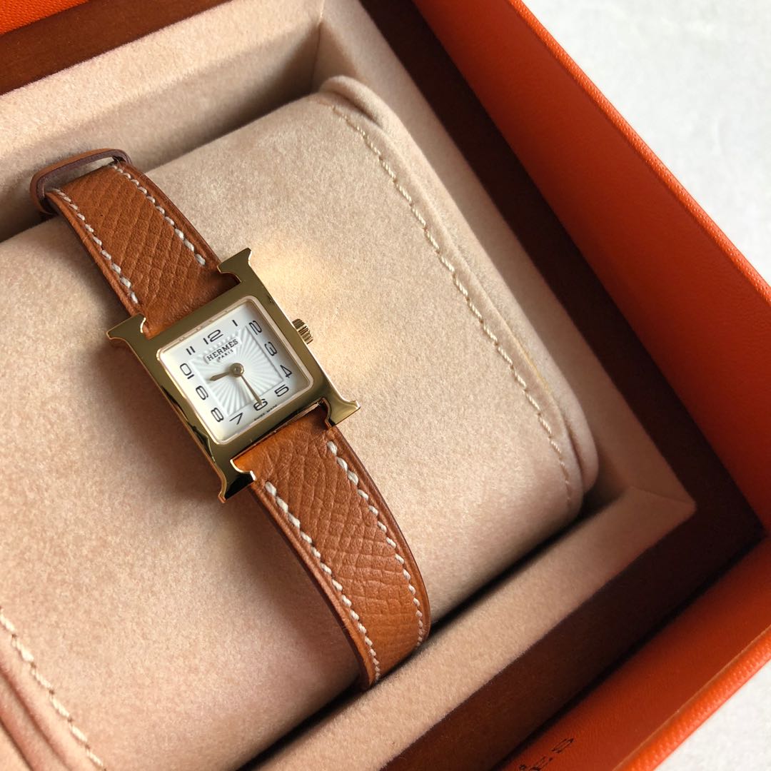 Hermès Heure H Watch Gold Epsom Calfskin Strap