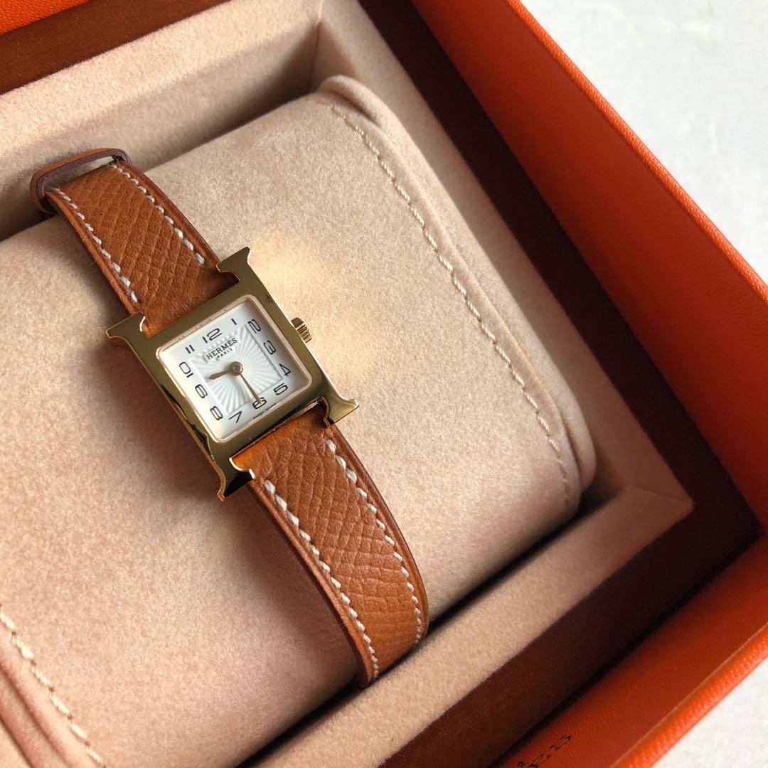 Hermes Gold H Heure H Hour Watch TPM in Epsom with GHW