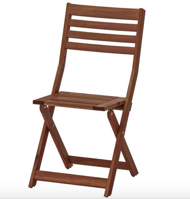 IKEA APPLARO Wood Folding Chair Furniture Home Living Furniture Chairs on Carousell
