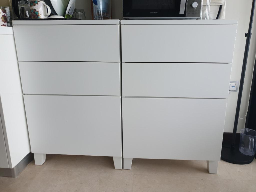 1 2 Ikea Platsa White Kitchen Storage Units Must Sell Asap Furniture Shelves Drawers On Carousell