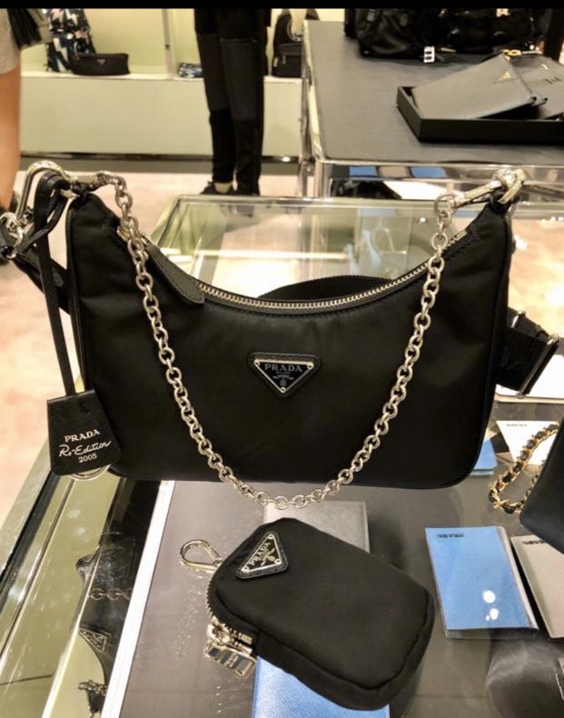 Limited Edition - Brand New Prada Re-edition 2005 Nylon Shoulder bag  (selling Small Pouch Only), Luxury, Bags & Wallets on Carousell