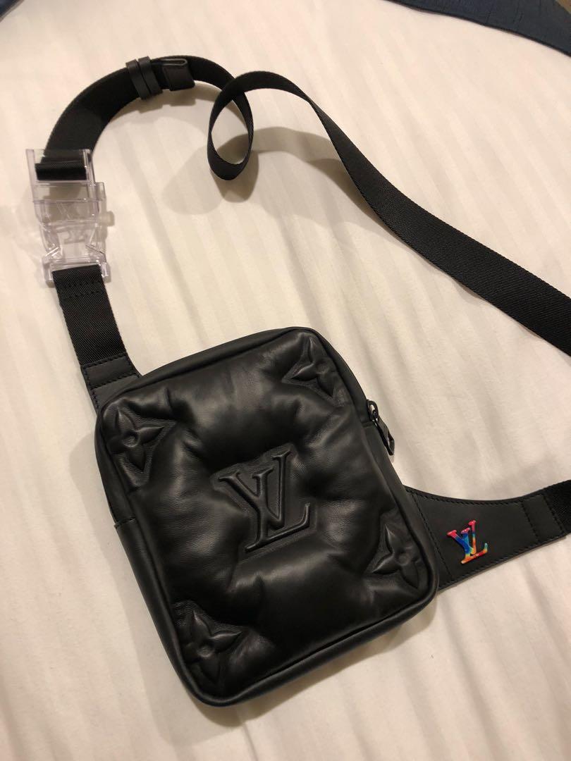 Louis Vuitton Asymetrical Sling Bag Monogram Puffer Black Leather Bumbag  2054