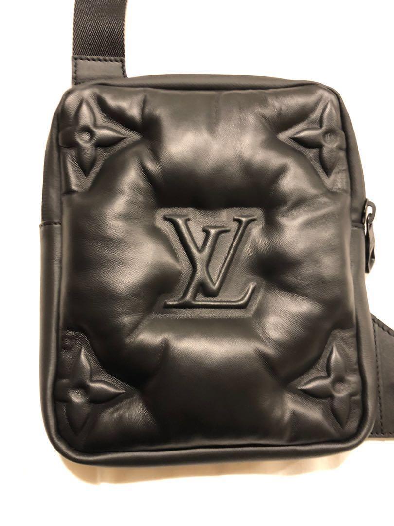 LV 2054 collection asymmetrical quilted sling bag, Men's Fashion