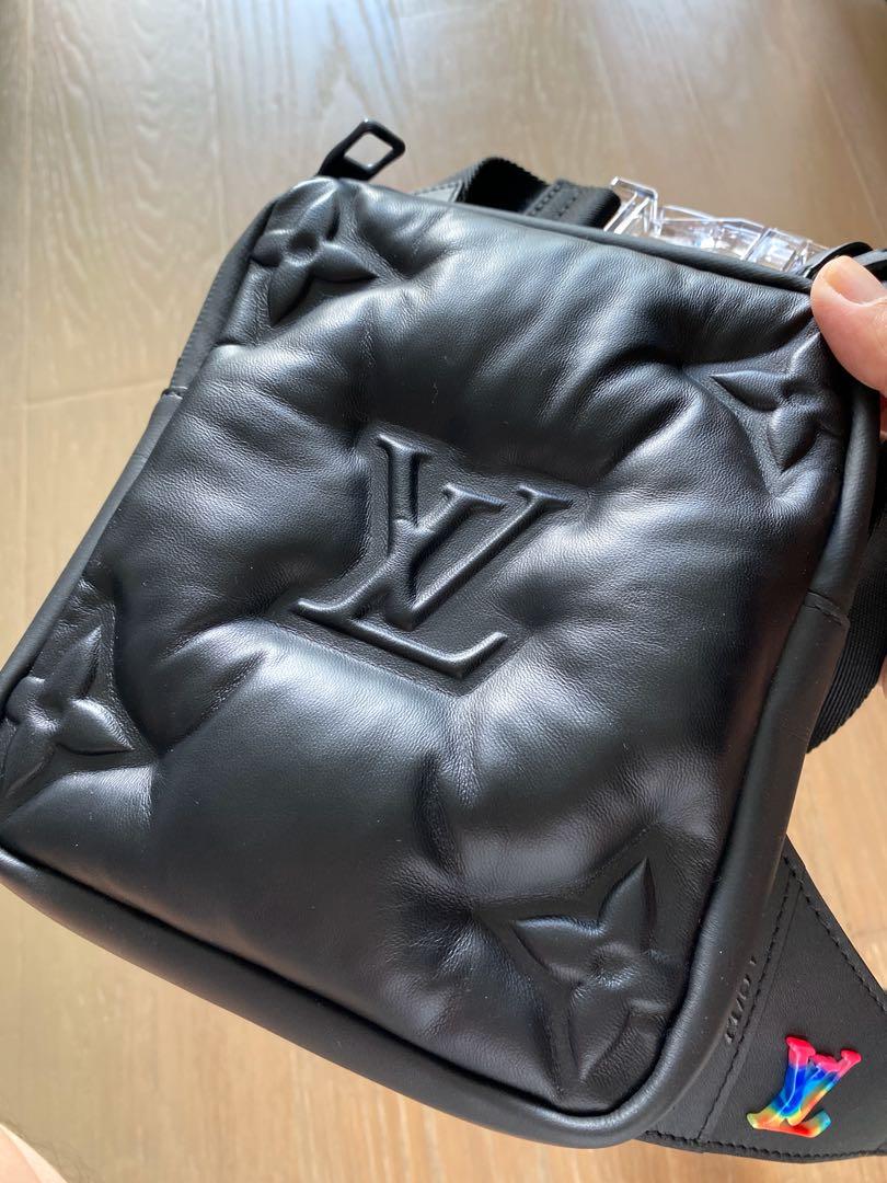 LV 2054 collection asymmetrical quilted sling bag, Men's Fashion