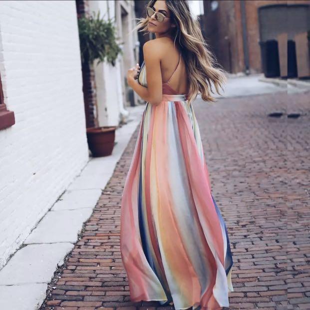 Rainbow shop beach dress
