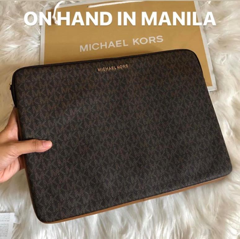 Michael Kors Signature Canvass Calf Leather Padded Laptop Case, Computers & Tech, Parts & Laptop Bags Sleeves on Carousell