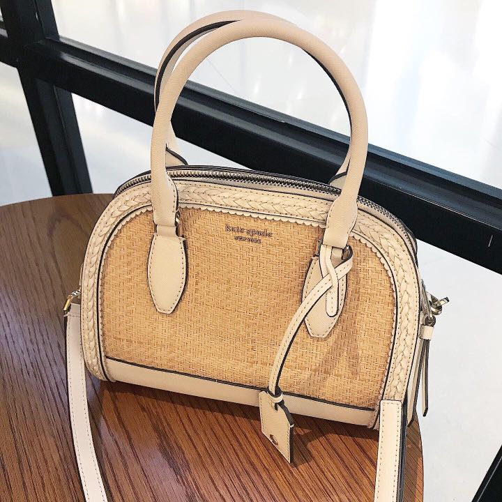 Kate spade reiley hotsell straw large dome satchel