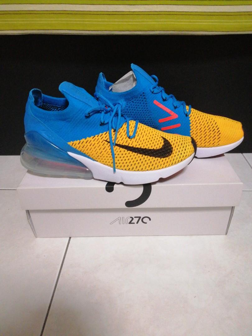 Nike air max 270 flyknit blue yellow outlet