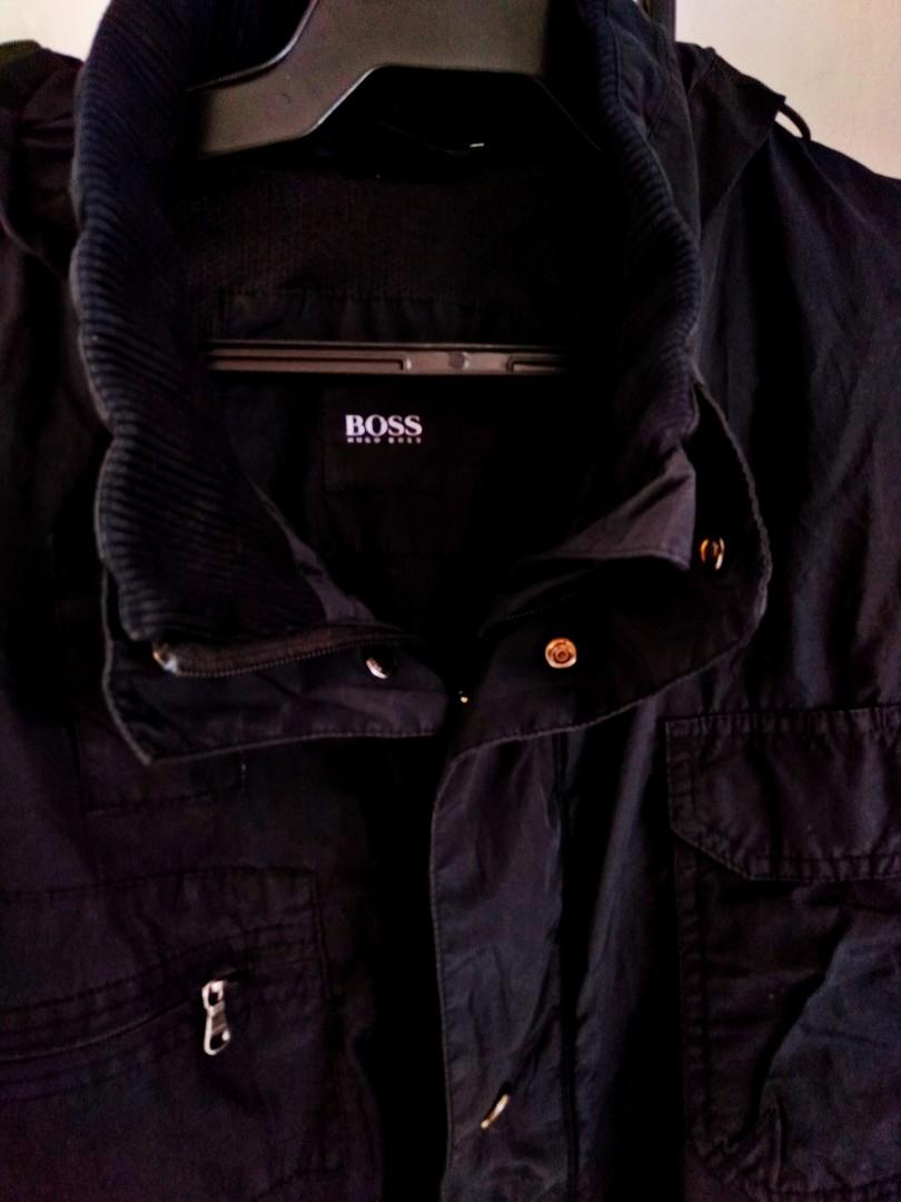 Orig Hugo Boss mixed material Hooded Jacket (Category: Hoodies) located in Manila. Submitted by mindplanets (Listing ID 274438986, Image 3). Description: mixed material hugo classic look $645$-$700$ new value.