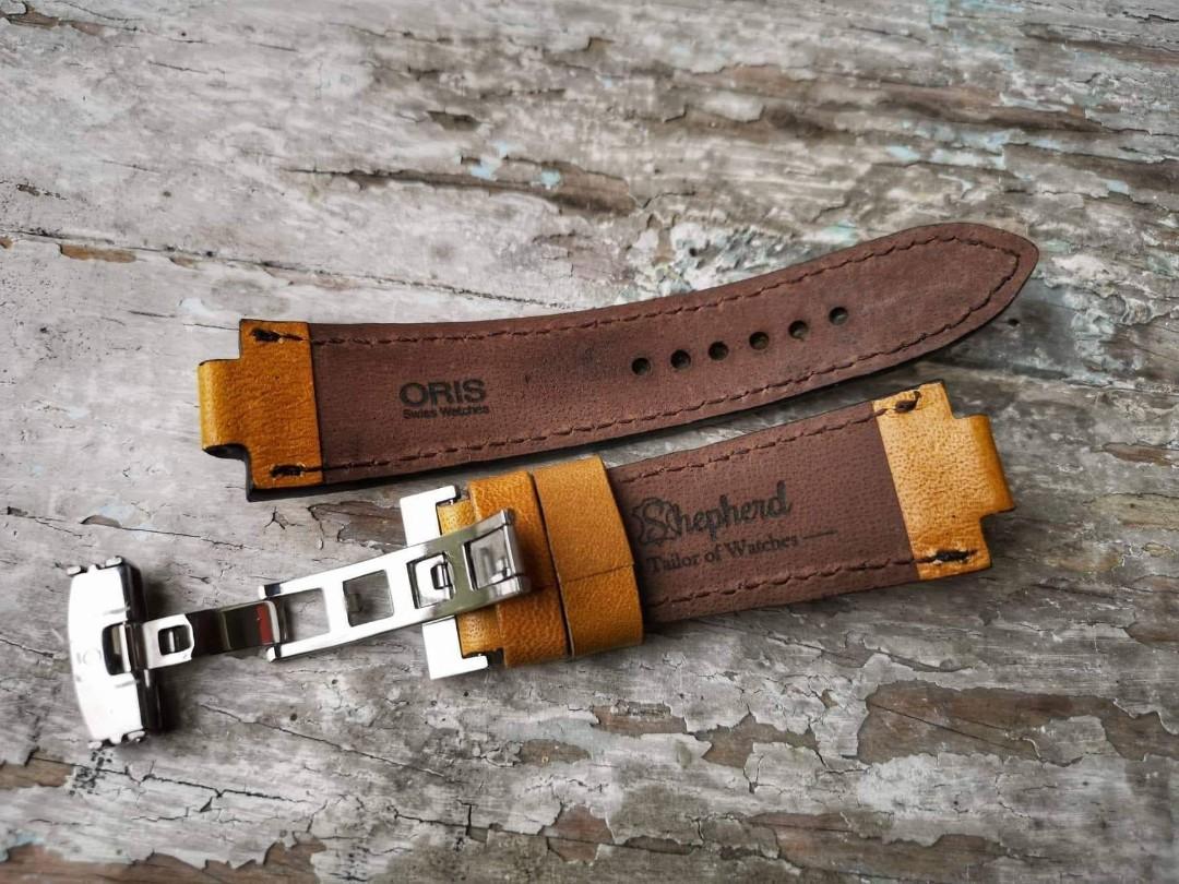 Oris aquis strap leather custom made rubber
