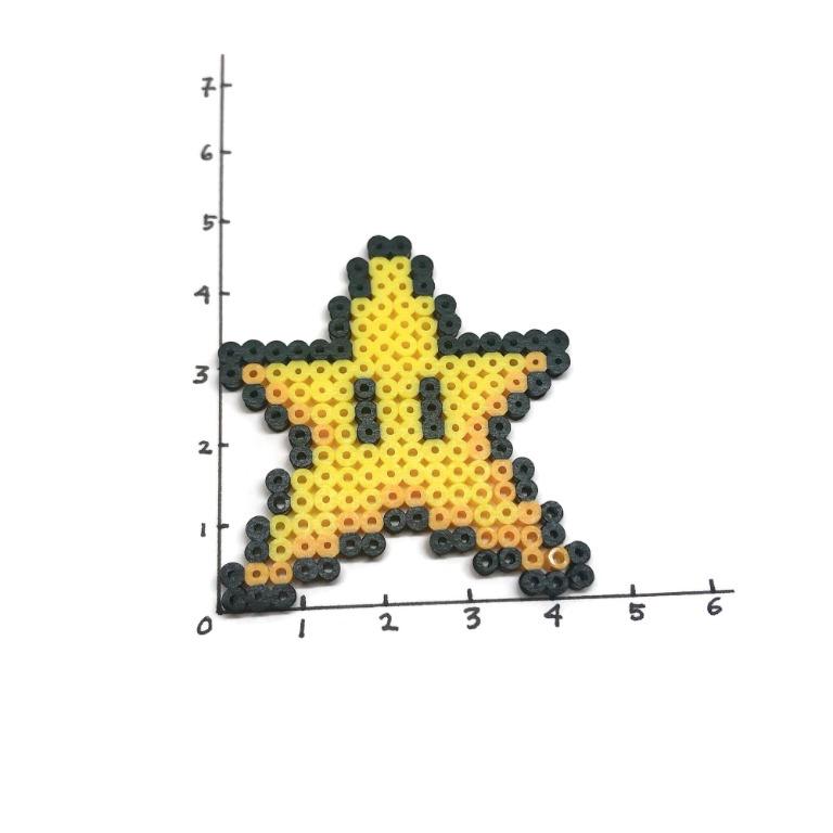 Super Mario Bros Mario Star Perler Beads Set Of 6ps] DIY Hama
