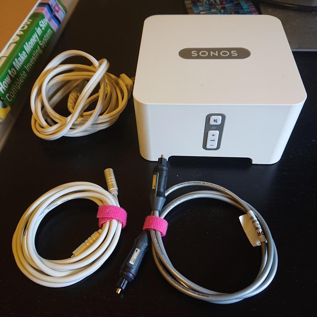 Sonos Connect w/ HQ coax audio cable and optical audio cable, Portable Audio Accessories on Carousell
