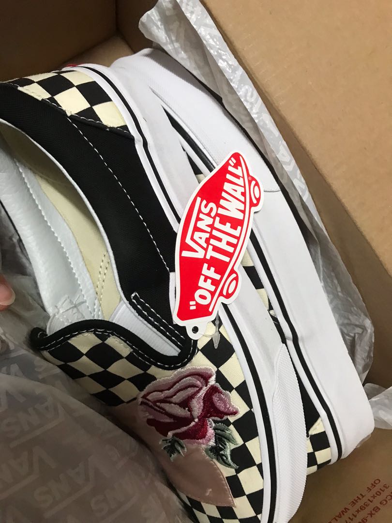 vans satin patchwork slip on