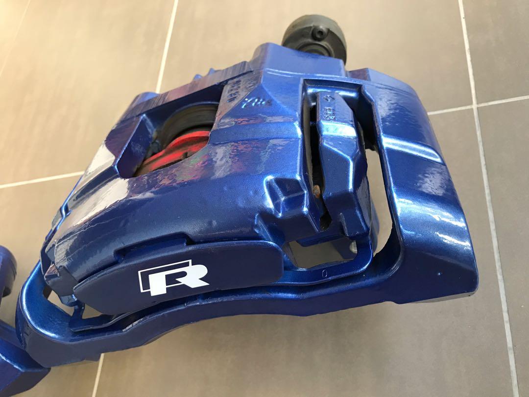 VW Golf R Brake Calipers + ECS Red Stuff Pads, Car Accessories