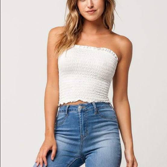 white tube top smocked
