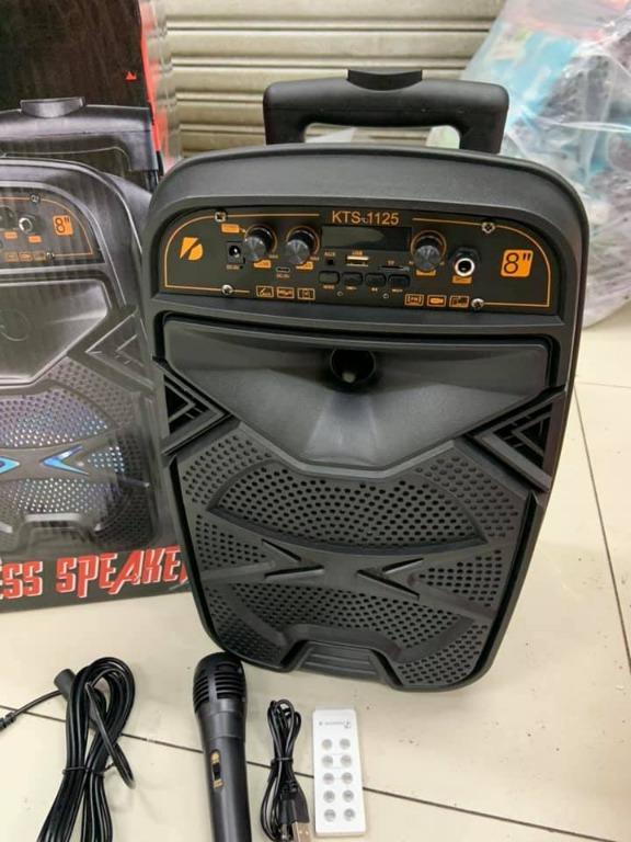 Wireless Bluetooth Speaker 8inch (Category: Soundbars, Speakers & Amplifiers) located in Manila. Submitted by magicgerry (Listing ID 274431242, Image 3). Description: 8 Inches Karaoke Bluetooth Portable Wireless Speaker KTS - 1090C/D With Microphone Karaoke Portable Bluetooth Speaker 8 inches with Remote and Mic (P1,600.00) FEATURES : * Wireless Connectivity *Support USB/TF card *AUX Function *Rechargeable Battery *Karaoke Function *Wireless Ster